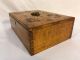Antique Mid 19th C Primitive Solid Birdseye Tiger Maple Wood Dovetailed Box Primitives photo 1