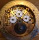 Brass Yale Time Lock Pie Shape Antique Clock Work Three Window Locks & Keys photo 1