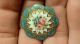 2 - Old Brass & Enamel Flower Floral Roses Decorated Buttons Earrings Buttons photo 1