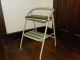 Vintage Step Stool Bench Seat Chair Green Stow Away Seat Retro Indiana Post-1950 photo 9
