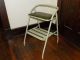 Vintage Step Stool Bench Seat Chair Green Stow Away Seat Retro Indiana Post-1950 photo 10