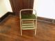 Vintage Step Stool Bench Seat Chair Green Stow Away Seat Retro Indiana Post-1950 photo 3
