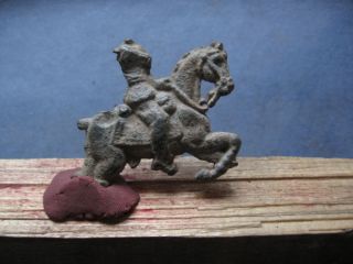 Ancient Celtic - Roman Lead Figure Of Danubian Horseman Cult 3 - 4 Ct.  Ad. photo