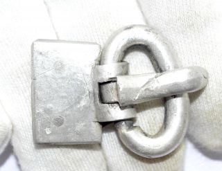 Roman Bronze Legionary Silver Belt Buckle W/ Hinged Plate - Rare Artifact - A955 photo