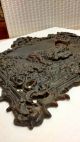 1890s Ornate Antique Cast Iron Bird Dog Hunting Scene Fireplace Cover Decoration Fireplaces & Mantels photo 3