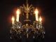 Antique Petite Brass Crystal Chandelier 5 Lights,  Crystals,  Black Accent Chandeliers, Fixtures, Sconces photo 2