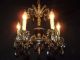 Antique Petite Brass Crystal Chandelier 5 Lights,  Crystals,  Black Accent Chandeliers, Fixtures, Sconces photo 7