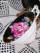 Paragon Pink Rose Blue Forget Me Not Black Tea Cup And Saucer Cups & Saucers photo 2