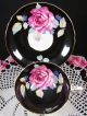 Paragon Pink Rose Blue Forget Me Not Black Tea Cup And Saucer Cups & Saucers photo 7