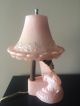 Antique Art Deco Boudoir Night Stand Asian Japanese Pink Glass Nodder Lamp Lamps photo 9