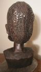 Large Antique 1800 ' S Hand Carved Heavy 10lb Mahogany Wood African Face Sculpture Sculptures & Statues photo 3