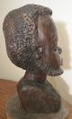 Large Antique 1800 ' S Hand Carved Heavy 10lb Mahogany Wood African Face Sculpture Sculptures & Statues photo 4