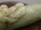 Antique Old Chinese Celadon Nephrite Grade A Jade Statue /pendant 