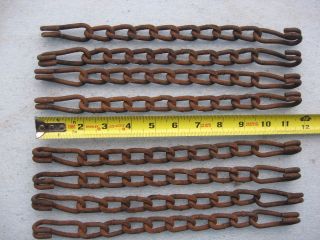 8 - Vintage Rusty Twisted Link Steel Chain & Hooks Wall Art Steampunk Craft 12 
