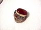 Vintage Islamic Middle Eastern Tribal Ethnic Big Red Agate Ring خاتم اسلامي Islamic photo 2