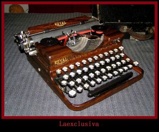 Antique Exotic Walnut Wood Royal P Typewriter From 1928 - Perfect photo