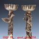 A Chinese Silver Copper Candle Stick Dragon & Phoenix Gd7507 Other Antique Chinese Statues photo 1