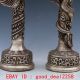 A Chinese Silver Copper Candle Stick Dragon & Phoenix Gd7507 Other Antique Chinese Statues photo 3