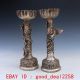 A Chinese Silver Copper Candle Stick Dragon & Phoenix Gd7507 Other Antique Chinese Statues photo 6