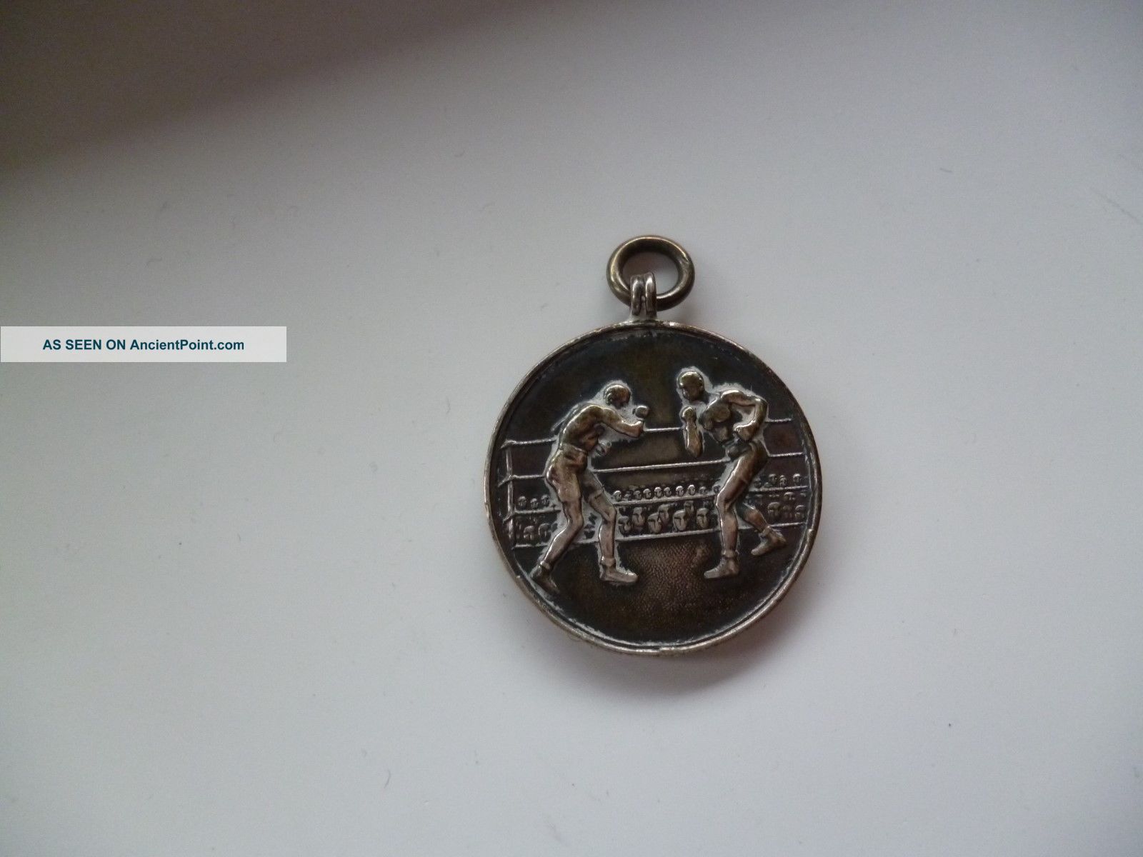 Solid Silver Fob Medal Boxing S.  B.  & S.  Ld Birmingham 1921 Blank Back Pocket Watches/Chains/Fobs photo