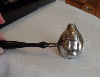 Antique Silver Victorian Tea Strainer Spoon Hand Held Gold Wash Inside Screen photo