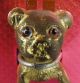 Antique German French Bull Dog Brass Novelty Figural Sewing Measuring Tape Tools, Scissors & Measures photo 4