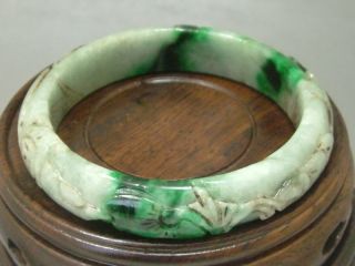 Antique Old Chinese Nephrite Celadon Grade A Jade Dragon Bracelet 1 photo