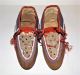 Antique Native American Indian Beaded Leather Vtg Iroquois Moccasins Native American photo 2