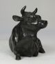 F517: Japanese Quality Signed Copper Paperweight Of Bull Statue With Good Work Statues photo 3