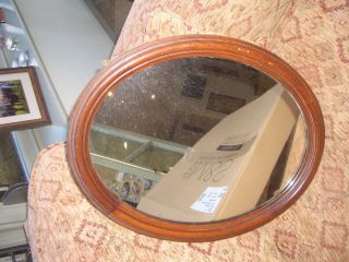 Mahogany Wood Framed Antique Victorian Oval Wall Mirror,  51 Cm By 41 Cm photo