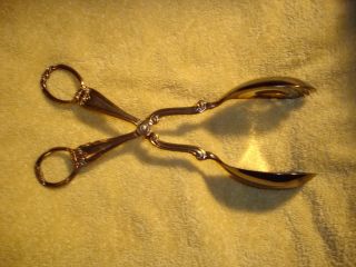 Gorham Salad Tongs Heritage Silverplate Made In Italy Serving Metalware Dining photo