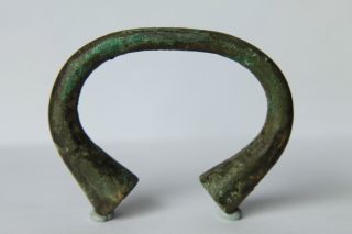 Ancient Celtic Iron Age Period Bronze Decorated Bracelet / Bangle 300 - 200 B.  C. photo