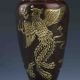 Chinese Bronze Gilt Handwork Dragon&phoenix Statues G553 Vases photo 4