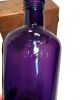 Whiskey Bottle Flasks Amethyst Purple Pressed Glassturn Of The Century Vtg Pair Primitives photo 3