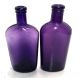 Whiskey Bottle Flasks Amethyst Purple Pressed Glassturn Of The Century Vtg Pair Primitives photo 4