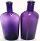 Whiskey Bottle Flasks Amethyst Purple Pressed Glassturn Of The Century Vtg Pair Primitives photo 5