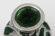 Antique Sterling Silver 925 Overlay Art Nouveau Green Glass Perfume Bottle As - Is Perfume Bottles photo 8