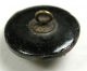 Antique Black Glass Button Detailed Lion Face W/ Gold Luster - 11/16 