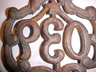 Antique Cast Iron Trivet Peo Flower Star Collectible Old Vintage Fraternal Group photo
