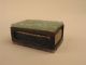 Old Estate Jade Match Box Metal & Carved Stone Chinese Off White Jade Carving Boxes photo 4
