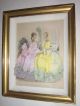 Pair French Mode Embellished Fabric Framed Shadowbox Illustrateur Des Modes Victorian photo 2
