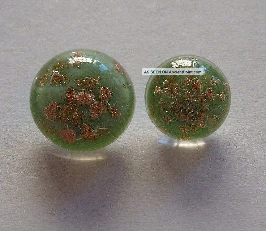 Antique Glass Weinman Paperweight Popper Buttons Mother/daughter Aventurine Buttons photo
