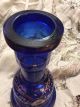 Antique Bohemian Blue Cobalt Persian Qajar Islamic Glass Hookah Shah 19th Moser Islamic photo 3