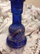 Antique Bohemian Blue Cobalt Persian Qajar Islamic Glass Hookah Shah 19th Moser Islamic photo 5