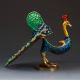 Chinese Cloisonne Hand Carved Peacock Statues G353 Other Antique Chinese Statues photo 4