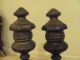 Antique Bronze Brass Period Chippendale Andirons Fire Dogs 19th Century Hearth Ware photo 4