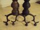 Antique Bronze Brass Period Chippendale Andirons Fire Dogs 19th Century Hearth Ware photo 5