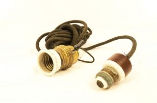 Very Scarce,  Early Lamp Socket Extension Cord With Edison Type Socket And Plug photo