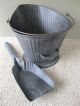 Antique Coal Scuttle Hod Bucket,  Reeves Primitive 17 Metal Ash Shovel Bail Hndl Hearth Ware photo 4