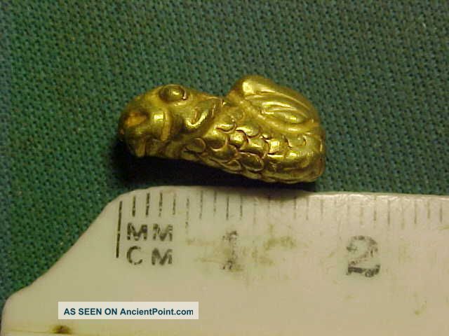 Sassanian Solid Gold Amulet Circa 224 - 642 Ad.  (fish) Near Eastern photo
